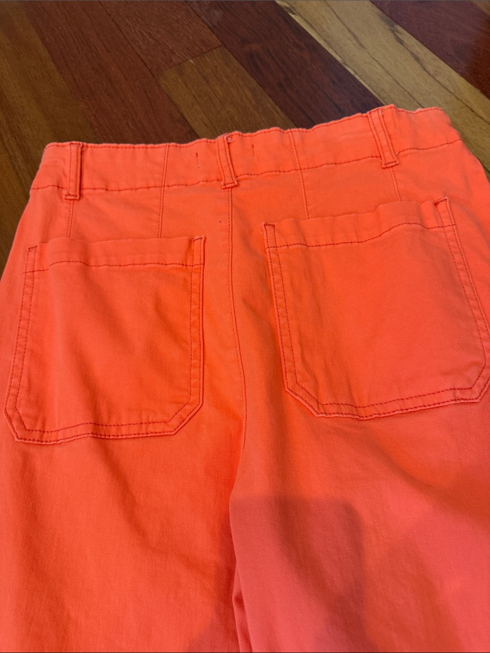 Wide-Leg High-Rise Pants in Coral Orange - Picture 4 of 6